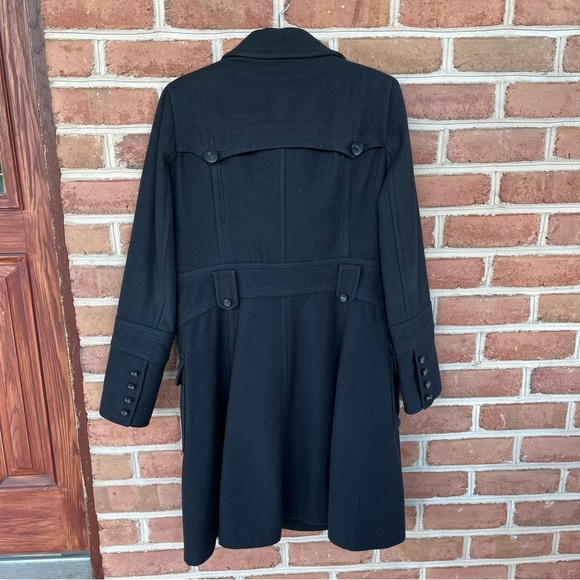 Black double breasted wool blend pea coat size 14. Laundry by design - Picture 2 of 14